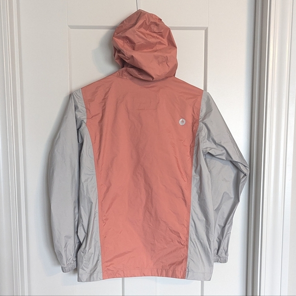 Marmot Preclip Eco Raincoat Rain Jacket - Coral and Grey sz Girls' L - Picture 7 of 8